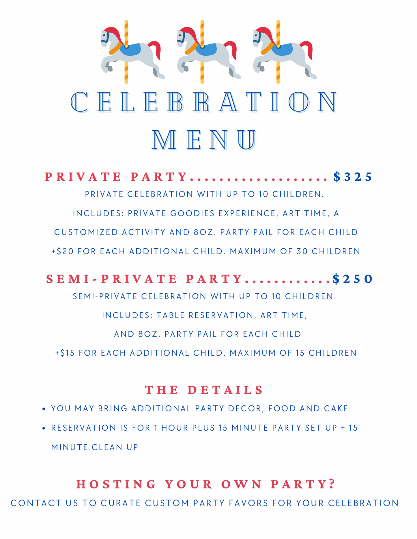 Private Party Reservation Deposit