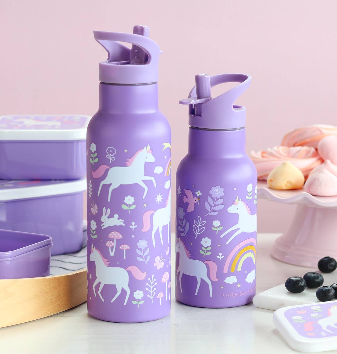 Kids stainless steel drink/water bottle: Unicorn dreams