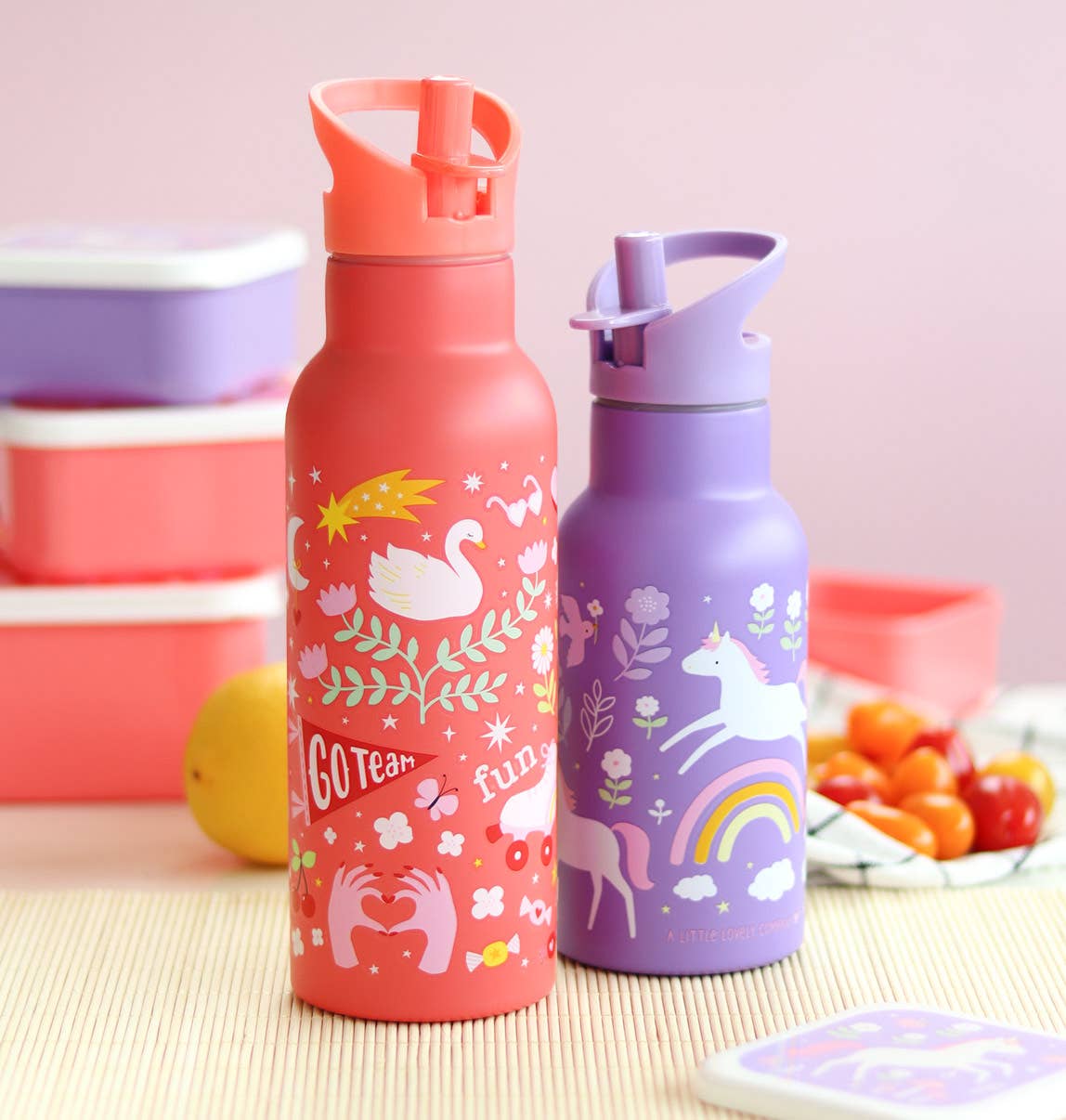 Kids stainless steel drink/water bottle: Unicorn dreams