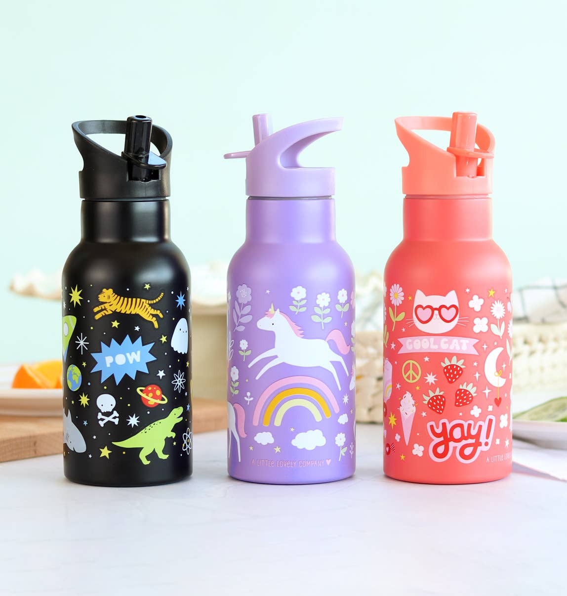 Kids stainless steel drink/water bottle: Unicorn dreams