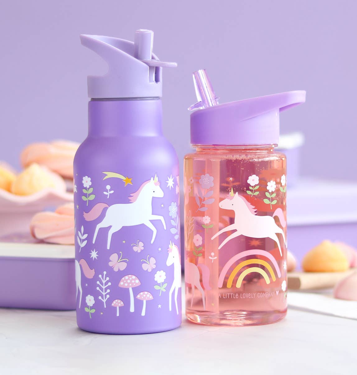 Kids stainless steel drink/water bottle: Unicorn dreams